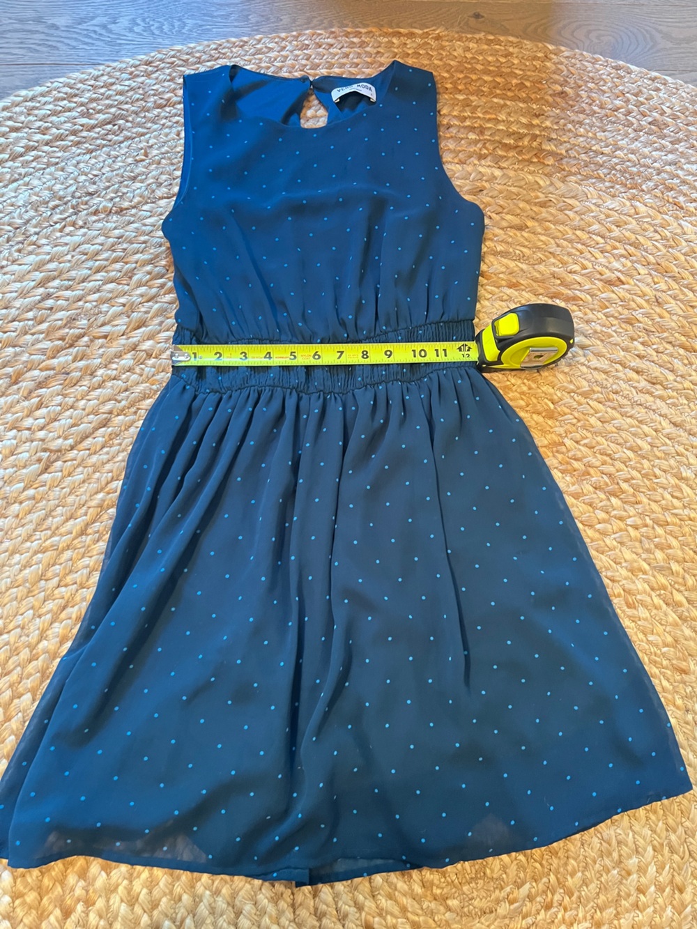 Vero Moda Blue Polka Dot Sleeveless Fit & Flare Dress Size Small - Picture 6 of 6